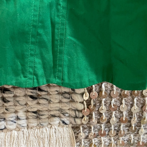 💚 NWT Maeve Anthropologie lead green button front scalloped cropped tank sz 2 - Picture 3 of 10